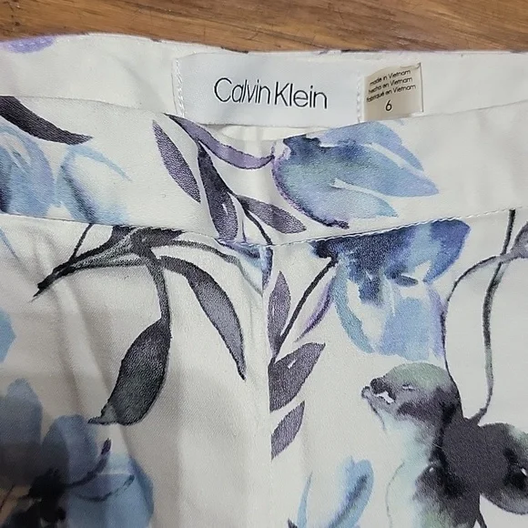 Calvin klein long pants 🌼🪻💐 floral color size 6 99 cotton 2% spandex - Picture 5 of 16